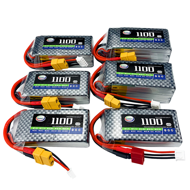 The Price of RC LiPo Battery 7.4V 11.1V 14.8V 18.5V 22.2V 1100mAh 1300mAh 2S 3S 4S 5S 6S for High Power Battery with XT60 Plug