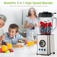 RVS behuizing met glazen kan, stille werking, multifunctionele vleesmolen en blender, voedselverwerker
