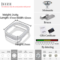 Bague de montre en moissanite 42 mm, testée au diamant, style Iced Out, plaqué or 18 carats, accessoires de luxe pour montres de la série 11