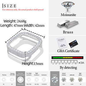 ขอบนาฬิกาเพชรโมอิสซาไนต์ขนาด 42 มม. รุ่น Pass Diamond Tetser ประดับเพชรเต็มวง ชุบทอง 18K อะไหล่นาฬิกาหรูหรา สำหรับซีรีส์ 11 - Product Image 6