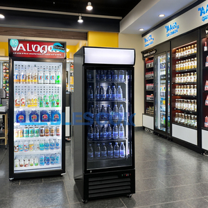 <span class=keywords><strong>Vitrine</strong></span> Réfrigérée Commerciale Verticale à Température Unique avec Ventilateur, Réfrigérateur Mince à Porte Vitrée pour Présentation de Boissons - Product Image 4