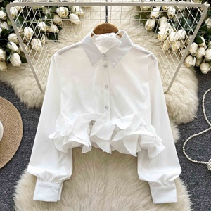 Nouvelle arrivée, <span class=keywords><strong>chemise</strong></span> pour femmes à manches longues plissée au design tendance, printemps - Product Image 2