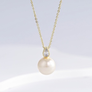 custom sterling silver plata 925 gold plated pendant <b>necklace</b> wedding bridal fashion vintage Geometric women pearl <b>necklaces</b> - Product Image 1