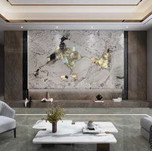 Tự Nhiên Sang Trọng Backlit Đá Thạch Anh Tuyết Núi Chọn Bảng Loại Lớn Slab Patagonia Đá Cẩm Thạch Giá - Product Image 4