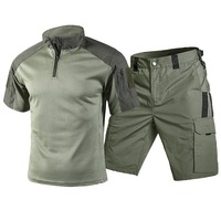Ensemble T-shirt et short tactique à manches courtes pour homme, séchage rapide, uniforme d'entraînement d'usine, motif grenouille scarabée, idéal pour l'été