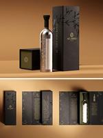 Individuelles Logo Handgefertigte Umweltfreundliche Kunstpapier-Weinbox Bier-Whisky-Getränke Selbstaufrichtende Magnetverschluss-Box mit Baumwollprägung