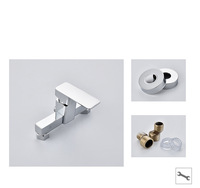 Robinet de salle de bain à poignée unique en chrome chaud et froid avec robinet de douche à motif de jet de pluie Noyau de valve en céramique polie pour hôtels