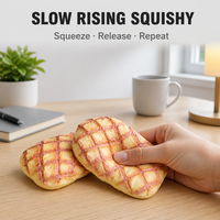 Jouet Squishy Grid Crust Bun à remontée lente, motif crème croisé, anti-stress, cadeau de bureau