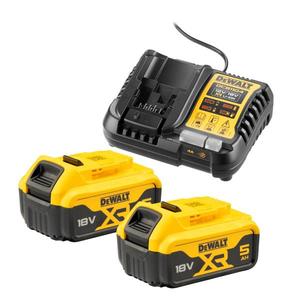 Chargeur de batterie DeWalt 18V avec 2 batteries XR 5Ah pour outils électriques - Product Image 1