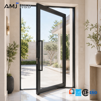 Porte Pivotante en Aluminium Surdimensionnée Insonorisée pour Entrée de Patio Extérieur Personnalisée en Verre pour Villa Résidentielle