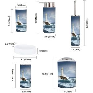 Juego de accesorios de baño White Lighthouse Cliff de 6 piezas Diseño moderno Accesorios de baño con acabado cromado para el hogar Hotel o apartamento - Product Image 2