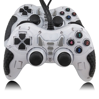 2 unids/lote negro blanco con cable controlador de vibración Dual Game Pad Twin Dobles juegos Gamepad para PC Sistema de ventana portátil TVBOX