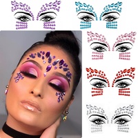 Autocollants temporaires pour le visage et le corps, en forme de bijoux, pierres précieuses, strass et cristaux, pour maquillage de festival, style sirène, pour filles
