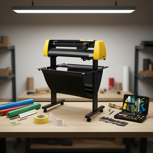 Máquina cortadora de vinilo automática Vevor de 34 pulgadas con alimentación máxima, pantalla LCD, fuerza y velocidad ajustables, corte de contorno para la creación de letreros - Product Image 2