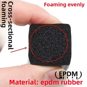 Bande de caoutchouc mousse EPDM noire en forme carrée, bande d'étanchéité souple pour cabines de bateaux et enclos, utilisée pour le remplissage des espaces creux par des bulles - Product Image 2