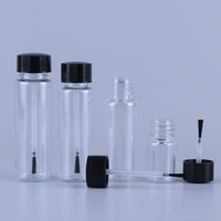 Nouvelle bouteille en plastique pour vernis à ongles avec pinceau, conteneur d'huile essentielle 10ml 15ml 30ml transparent, logo et couleur personnalisés avec tête de pinceau