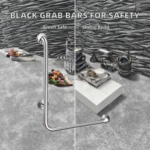 HUCI Umweltfreundliche Moderne Design-Edelstahl-Haltegriffe, Barrierefrei, Rutschfest, Schwarz, für Senioren und Behinderte im Badezimmer und WC - Product Image 2