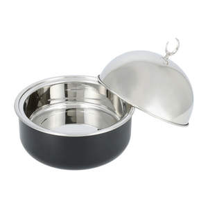 Artículo de Oriente Medio Hotpot Cazuela con tapa de metal pulido plateado Hot Pot Serving Buffet Cazuela Inspirada - Product Image 1