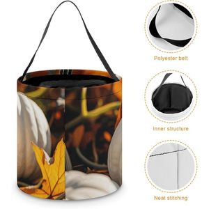 Bolsas Grandes Reutilizables para Dulces con Asas, Diseño de Hojas de Calabaza, para Halloween, Truco o Trato, Cubo para Dulces, Suministros Festivos, Modelo Chino - Product Image 5