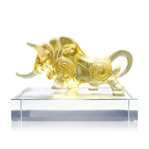 รูปปั้นวัวคริสตัลไล่ระดับสีแบบประณีตรูปปั้นวัวทำด้วยมือศิลปะบ้านสำนักงานฮวงจุ้ยหล่อขี้ผึ้งหายไป Noriva - Product Image 1