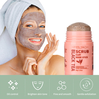 Visage exfoliant traitement de l'acné points noirs supprimer les Pores rétrécissement rouleau sur masque facial bâton thé noir