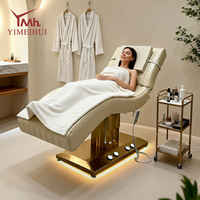 Table de soin esthétique moderne à 2 moteurs en forme de S pour salon de beauté