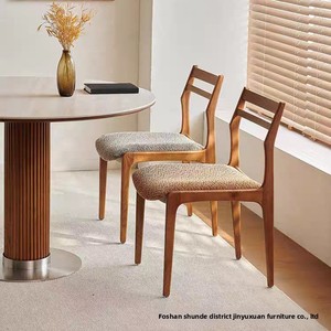 Silla de Comedor Moderna de Madera Maciza Directo de Fábrica con Asiento Acolchado de Tela de Lino para Hogar y <span class=keywords><strong>Restaurante</strong></span> - Product Image 2