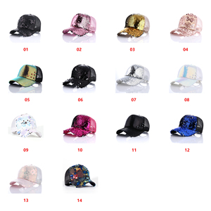 <span class=keywords><strong>AA031</strong></span> Unisex Đầy Màu Sắc Hip Hop Mũ Ngoài Trời Breathable Bling Xe Tải Phản Quang Sun Cap Phụ Nữ Mùa Hè Lưới Sequin Mũ Bóng Chày - Product Image 6