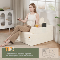 Canapé-lit pliable moderne en chenille pour France, élégant canapé-lit simple multifonctionnel pour salon parisien et usage invité