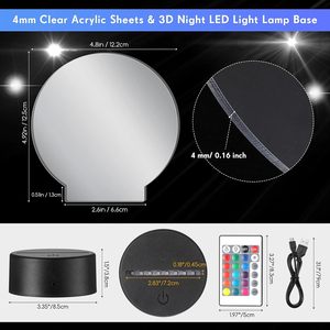 Popular White Night Light Touch Control Dimmer <b>Switch</b> Middle Size ABS Base Led Table Lamp <b>USB</b> Recharge Modern Blank Acrylic DIY - Product Image 2