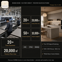 Meubles de cuisine sur mesure pour toute la maison, style nordique Japandi, gris mat, sans poignées, avec rainures, plan de travail en pierre noire, fabrication directe d'usine OEM