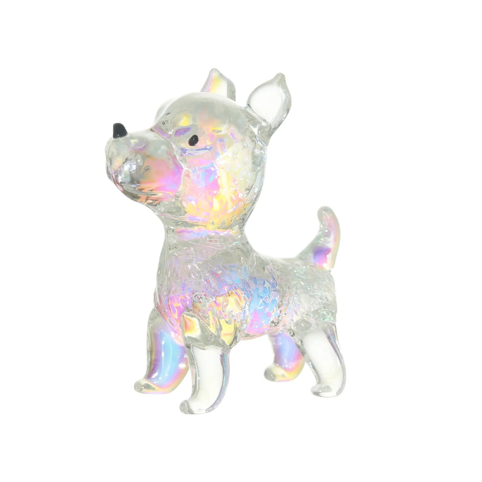 AB สีคริสตัลสุนัขลูกสุนัขตุ๊กตาสะสม Art แก้วเครื่องประดับรูปปั้นสัตว์คอลเลกชันน่ารัก Paperweight ของขวัญตกแต่งบ้าน