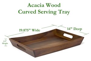 Plateau de service en bois d'acacia écologique avec poignées, plateau en bois, plateau multi-usages, adapté aux aliments, pour la maison et la cuisine - Product Image 3