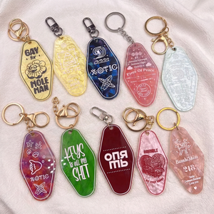 Portachiavi in Acrilico Personalizzato con Logo Stampato o Smaltato per Hotel e <span class=keywords><strong>Motel</strong></span>, Etichetta Retrò per Chiavi di Stanza, Souvenir per Bar e Caffè - Product Image 4