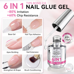 BORN PRETTY Nuevo <span class=keywords><strong>Pegamento</strong></span> <span class=keywords><strong>para</strong></span> <span class=keywords><strong>Uñas</strong></span> 6 en 1 Mejorado, Capa Base de Adhesión Fuerte, Gel Adhesivo <span class=keywords><strong>para</strong></span> Puntas de <span class=keywords><strong>Uñas</strong></span> <span class=keywords><strong>con</strong></span> <span class=keywords><strong>Pincel</strong></span>, <span class=keywords><strong>para</strong></span> Extensión de <span class=keywords><strong>Uñas</strong></span> y Construcción de Apices - Product Image 2