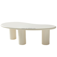 670297 Quanu gros nouveau Design épaissi comptoir couleur crème forme irrégulière ensemble de Table basse moderne