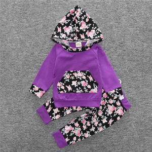 Sudaderas con Capucha de Flores para Bebés al por Mayor, Conjunto de Ropa de 2 Piezas para Niñas, Ropa Infantil de Calidad - Product Image 3