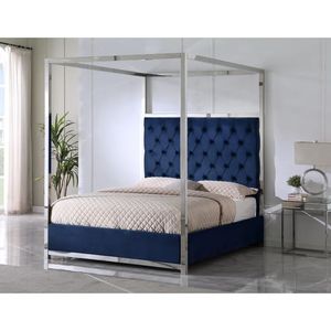 Cadre de <span class=keywords><strong>lit</strong></span> <span class=keywords><strong>romantique</strong></span> de luxe, cadre de <span class=keywords><strong>lit</strong></span> à <span class=keywords><strong>baldaquin</strong></span>, cadre de <span class=keywords><strong>lit</strong></span> pleine grandeur, cadre de <span class=keywords><strong>lit</strong></span> capitonné California King - Product Image 2