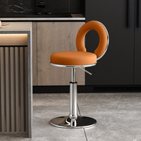 Tabouret de cuisine pivotant de luxe en cuir doré, mobilier commercial contemporain, chaise de bar de comptoir avec fonction réglable pour salle à manger