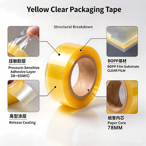 Cinta Adhesiva Transparente BOPP Personalizada de 48 mm de Ancho y 100 m, Cinta de Embalaje para Sellado de Cajas Impermeable de una Sola Cara - Product Image 3