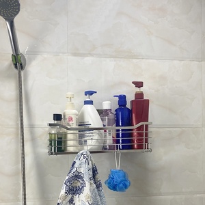 YesYing sans clou sans perceuse Portable salle de bain adhésif douche Caddy étagère organisateur acier inoxydable douche panier pour salle de bain - Product Image 4