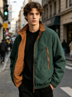 Blouson Bomber Réversible Personnalisé pour Homme, Veste de Travail Bicolore Coupe-Vent, Fabricant de Marque Privée