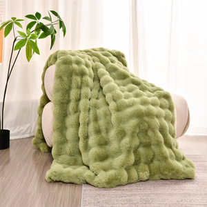 Manta de Lujo de Piel de Conejo y Terciopelo - Manta Gruesa de Doble Capa para Sofá, Sala de Estar, Oficina o Siesta para Otoño/Invierno - Product Image 6