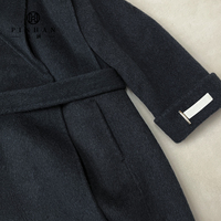 Manteau long ceinturé pour femmes avec ceinture de service OEM manteau en laine à manches longues respirant pour femmes