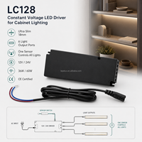 Driver LED ultra-plat pour éclairage de placard, entrée 110V, sortie 0-100W, dimmable Triac, boîtier plastique, 6 ports, encastré LC128-36-21