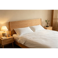 Parure de lit hôtelière 4 pièces en coton tissé uni 80x80, drap-housse double en satin jeté avec conception spéciale à fente latérale, pour usage domestique et hospitalier