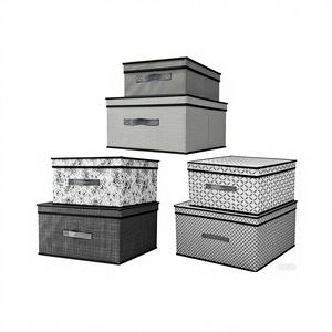 Caja de Almacenamiento de Tela No Tejida Estampada con Tapa, 30 x 28 x 15 cm, Modelo 19282, para Organización del Hogar y la Oficina - Product Image 2