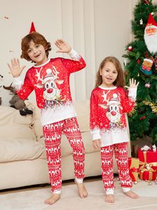 Celana piyama kartun rusa kutub, Set lengan panjang bercetak, Set piyama Natal untuk orang tua dan anak - Product Image 3