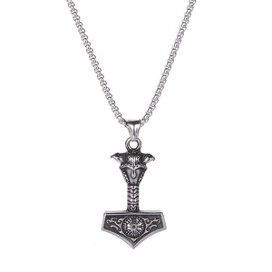 Yunnique – collier avec pendentif marteau de Thor en acier inoxydable pour hommes, bijoux cadeau de style viking nordique - Product Image 5