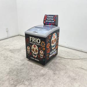 Congelador de helados con puerta corrediza de vidrio templado curvo para heladería, fabricado en China - Product Image 5